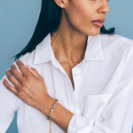 Milly Slider Bracelet 18k Gold Plated, Glass Stones