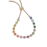 Milly Slider Bracelet 18k Gold Plated, Glass Stones