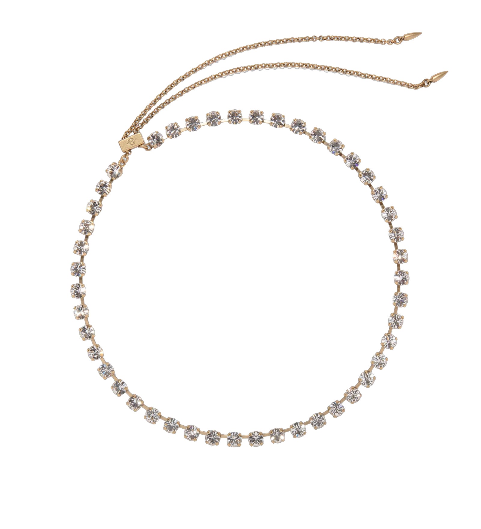 Milly Slider Necklace 18k Gold Plated, Crystal