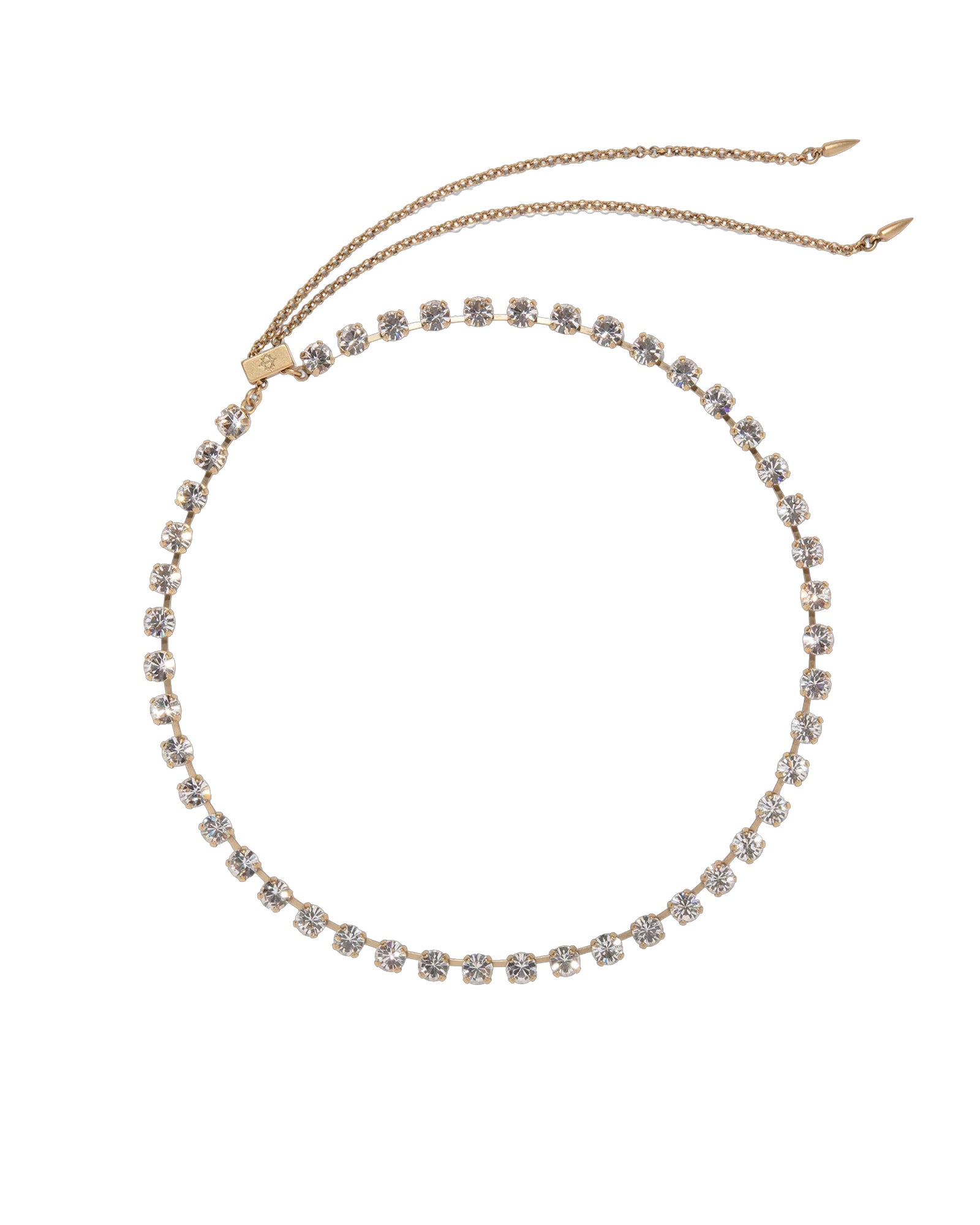 Milly Slider Necklace 18k Gold Plated, Crystal