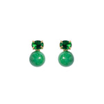 Sabine Studs 18k Gold Plated, Jade, Glass Stones