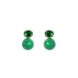 Sabine Studs 18k Gold Plated, Jade, Glass Stones