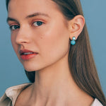 Sabine Studs 18k Gold Plated, Jade, Glass Stones
