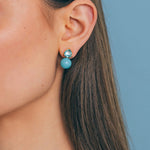 Sabine Studs 18k Gold Plated, Jade, Glass Stones