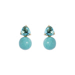 Sabine Studs 18k Gold Plated, Jade, Glass Stones