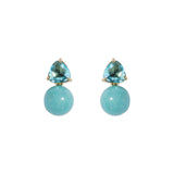 Sabine Studs 18k Gold Plated, Jade, Glass Stones
