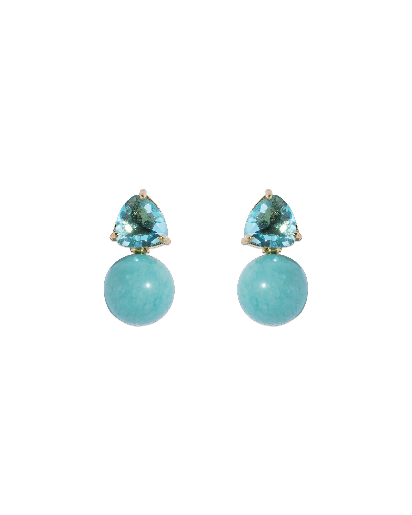 Sabine Studs 18k Gold Plated, Jade, Glass Stones