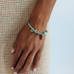 Samira Bracelet Satin Cord, Shell , Stone