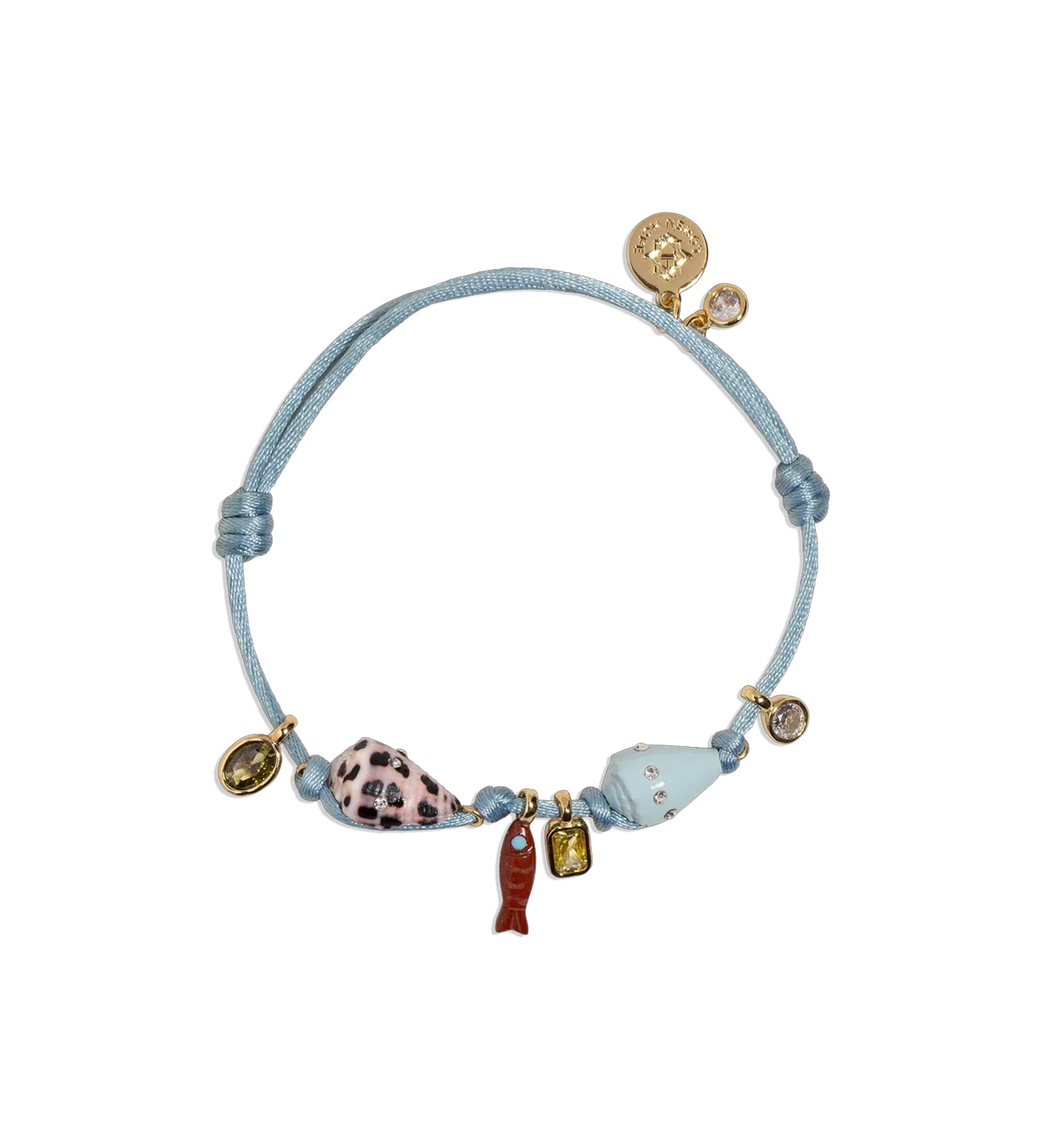 Samira Bracelet Satin Cord, Shell , Stone