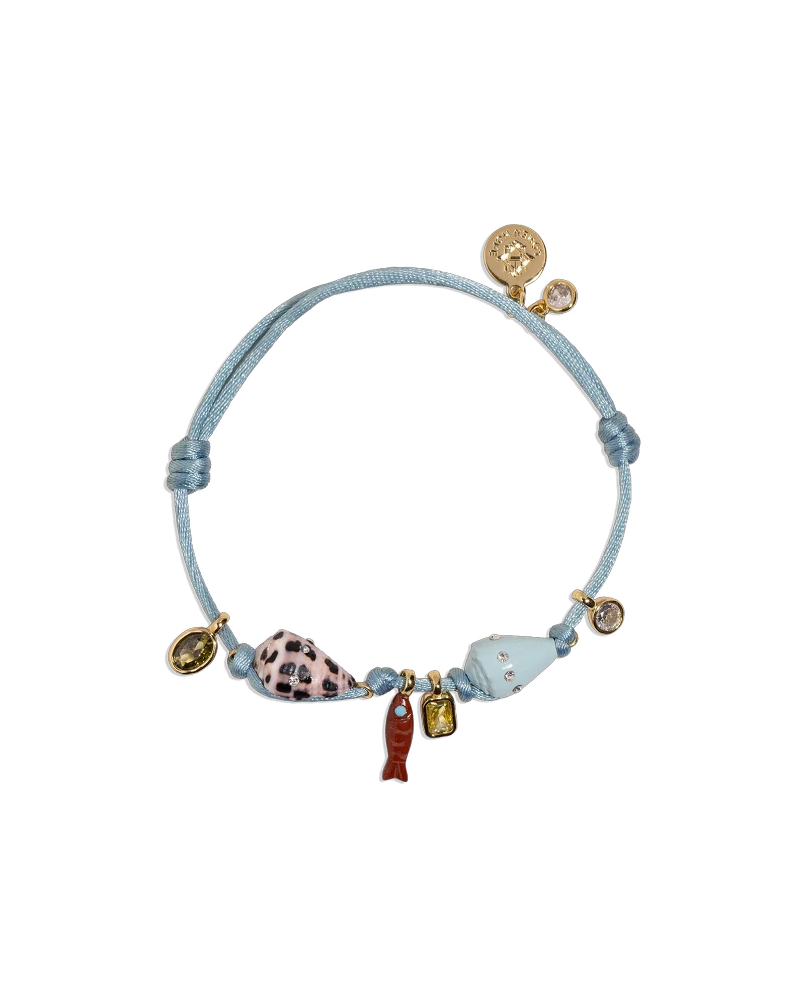 Samira Bracelet Satin Cord, Shell , Stone