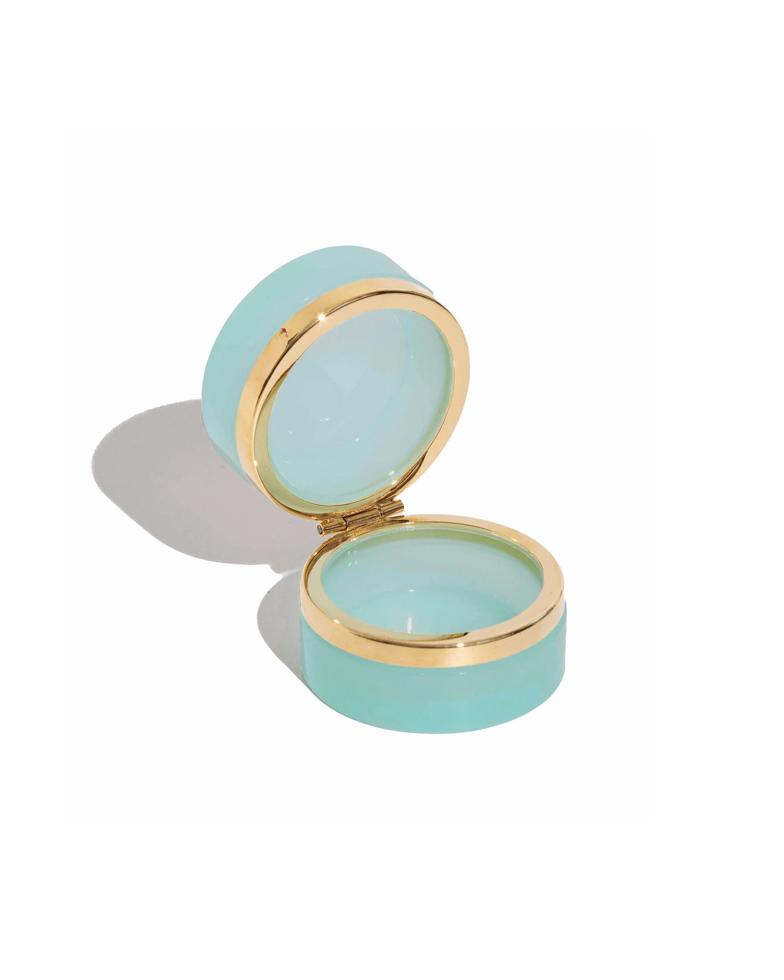 Small Round Opaline Glass Box Opaline Glass Box