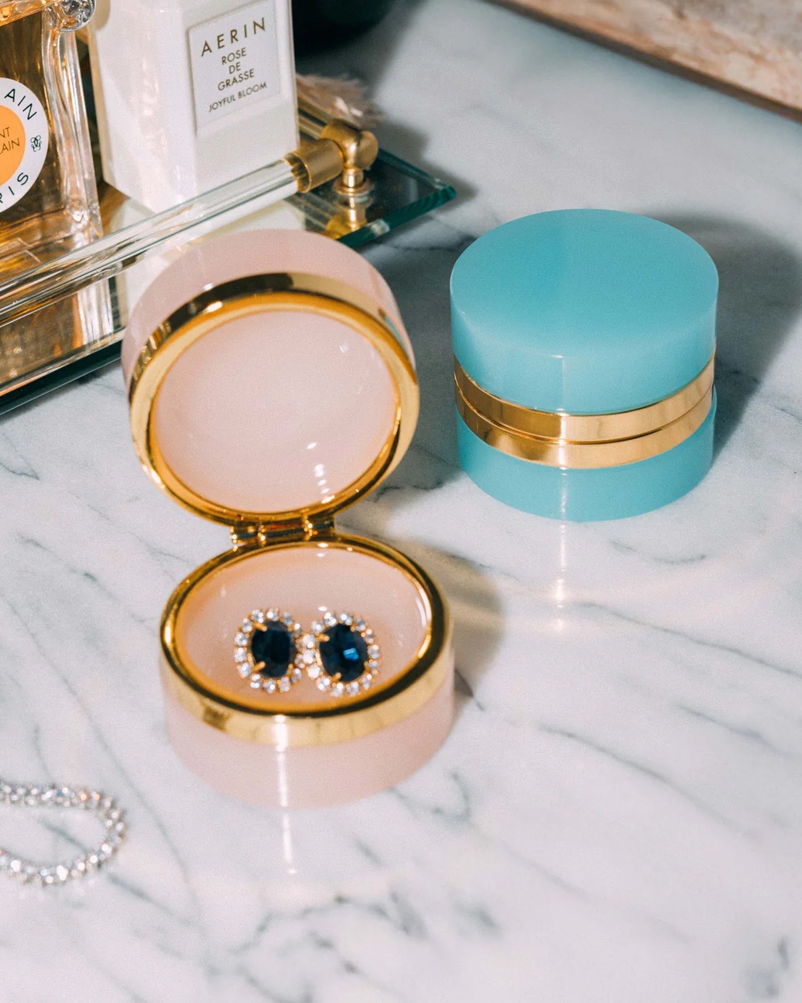 Small Round Opaline Glass Box Opaline Glass Box