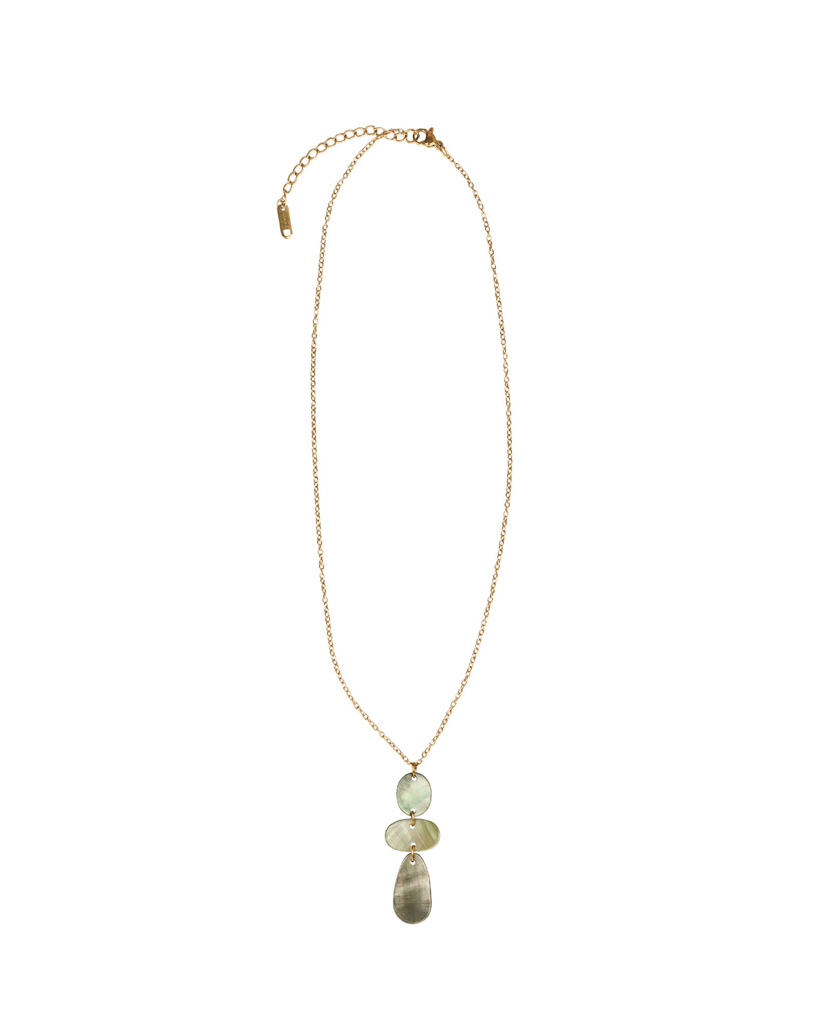 Mixed Shape Mother of Pearl Necklace 18k Gold Plated, Mother of Pearl