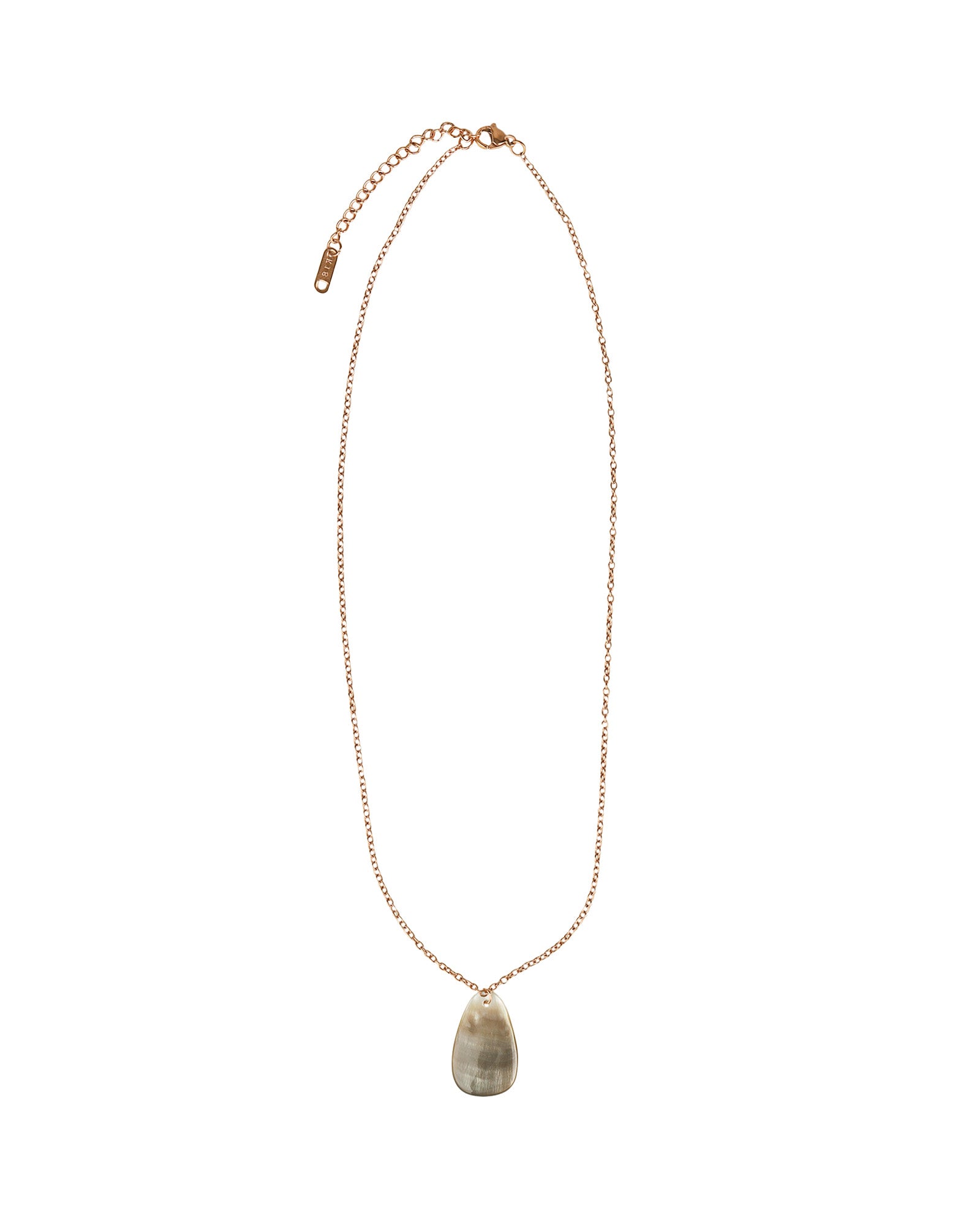 Trapezoid Mother of Pearl Necklace 18k Rose Gold Plated, Mother of Pearl