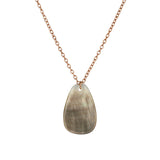 Trapezoid Mother of Pearl Necklace 18k Rose Gold Plated, Mother of Pearl