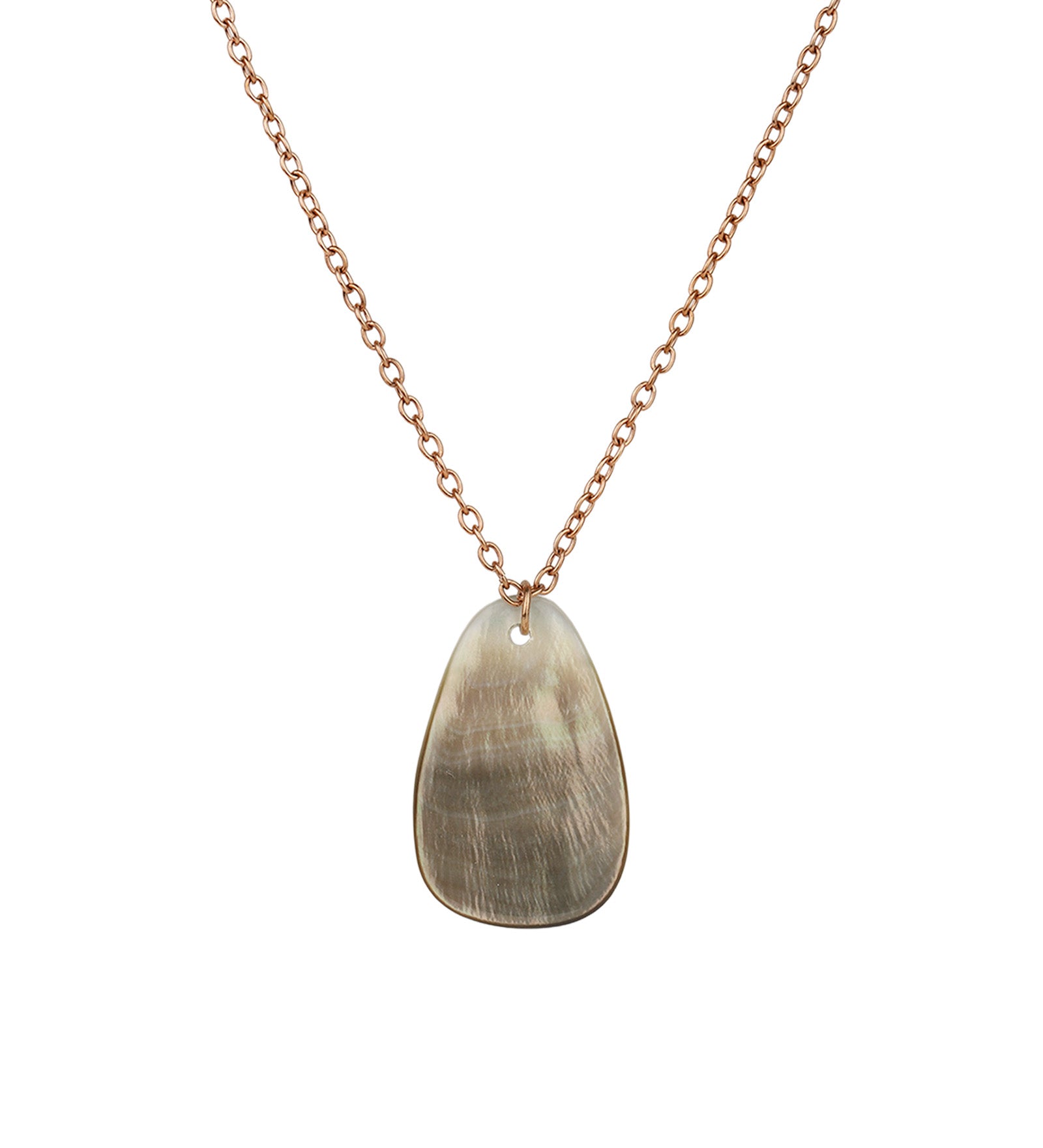 Trapezoid Mother of Pearl Necklace 18k Rose Gold Plated, Mother of Pearl