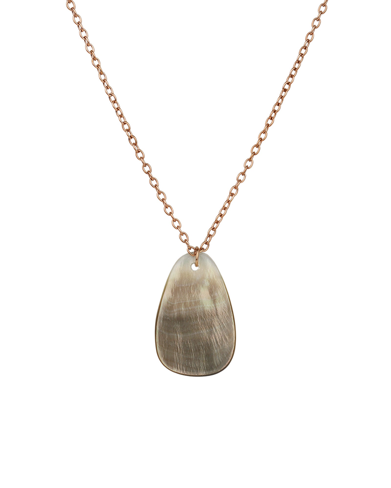Trapezoid Mother of Pearl Necklace 18k Rose Gold Plated, Mother of Pearl