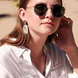 Black Mother of Pearl Geometric Earrings