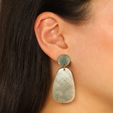 Black Mother of Pearl Geometric Earrings