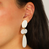 White Mother of Pearl Dangle Earrings
