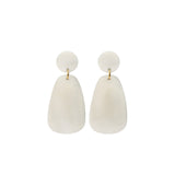 White Mother of Pearl Geometric Earrings