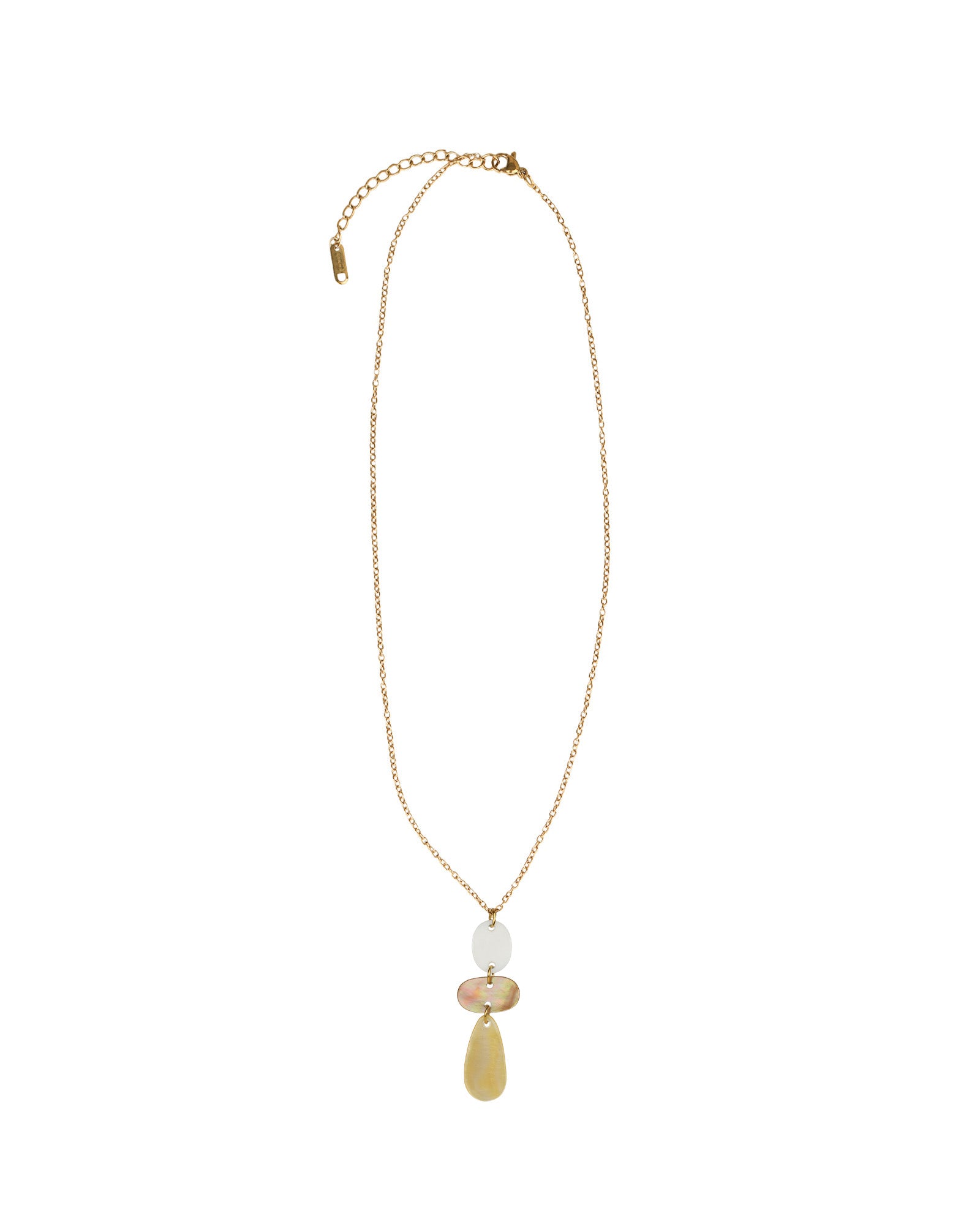 Mixed Shape Mother of Pearl Necklace 18k Gold Plated, Mother of Pearl