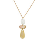 Mixed Shape Mother of Pearl Necklace 18k Gold Plated, Mother of Pearl