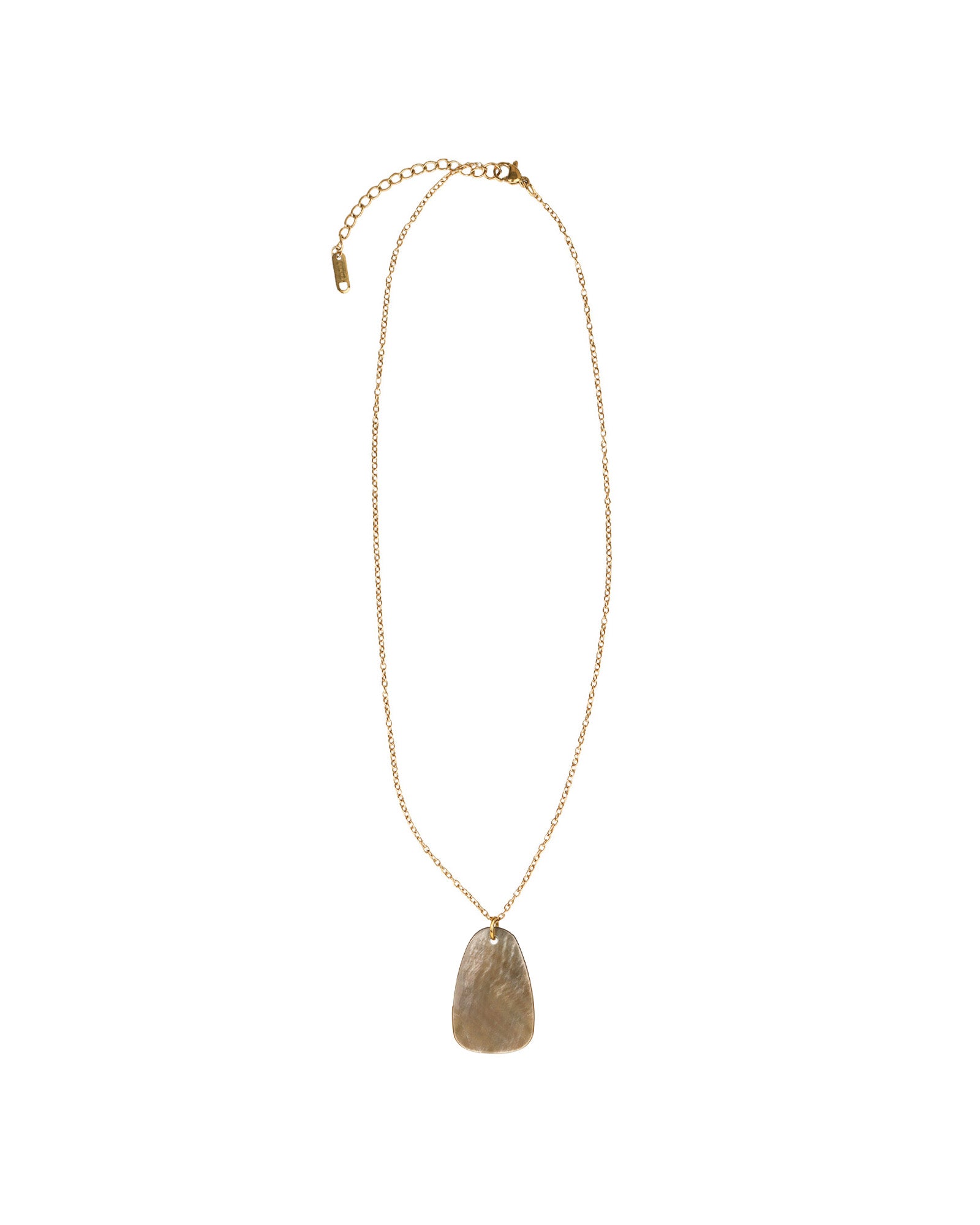 Trapezoid Mother of Pearl Necklace 18k Gold Plated, Mother of Pearl