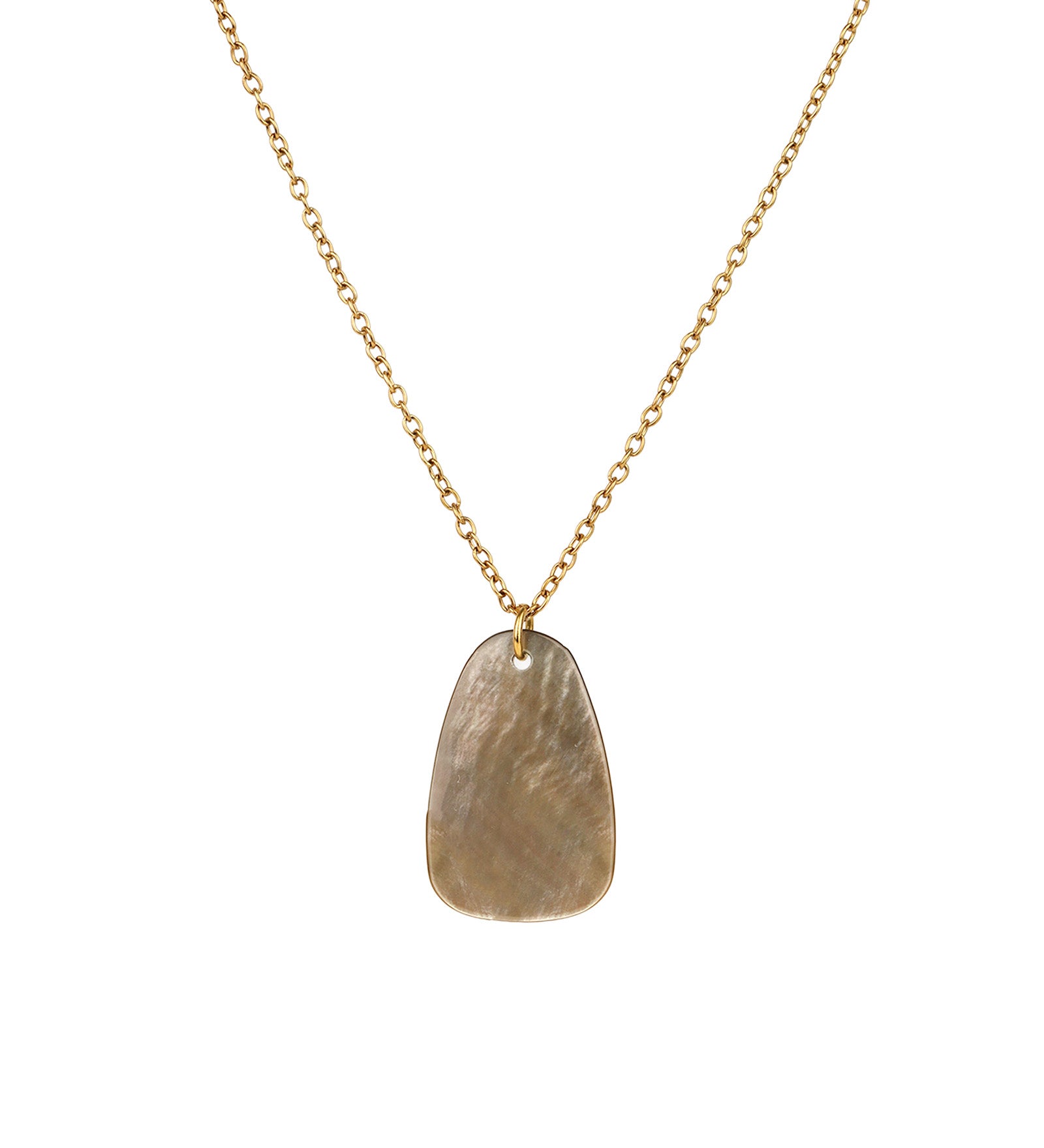 Trapezoid Mother of Pearl Necklace 18k Gold Plated, Mother of Pearl