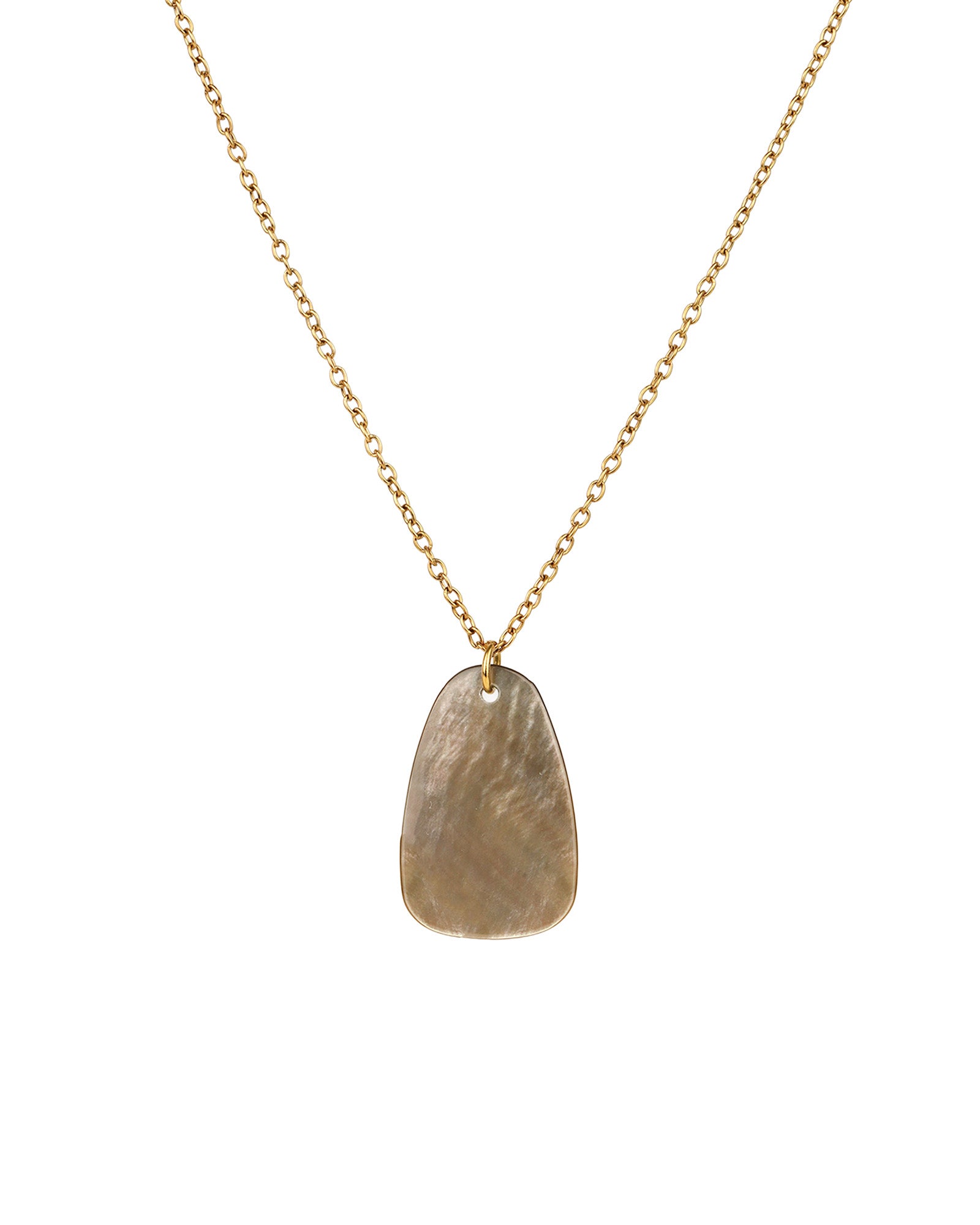 Trapezoid Mother of Pearl Necklace 18k Gold Plated, Mother of Pearl