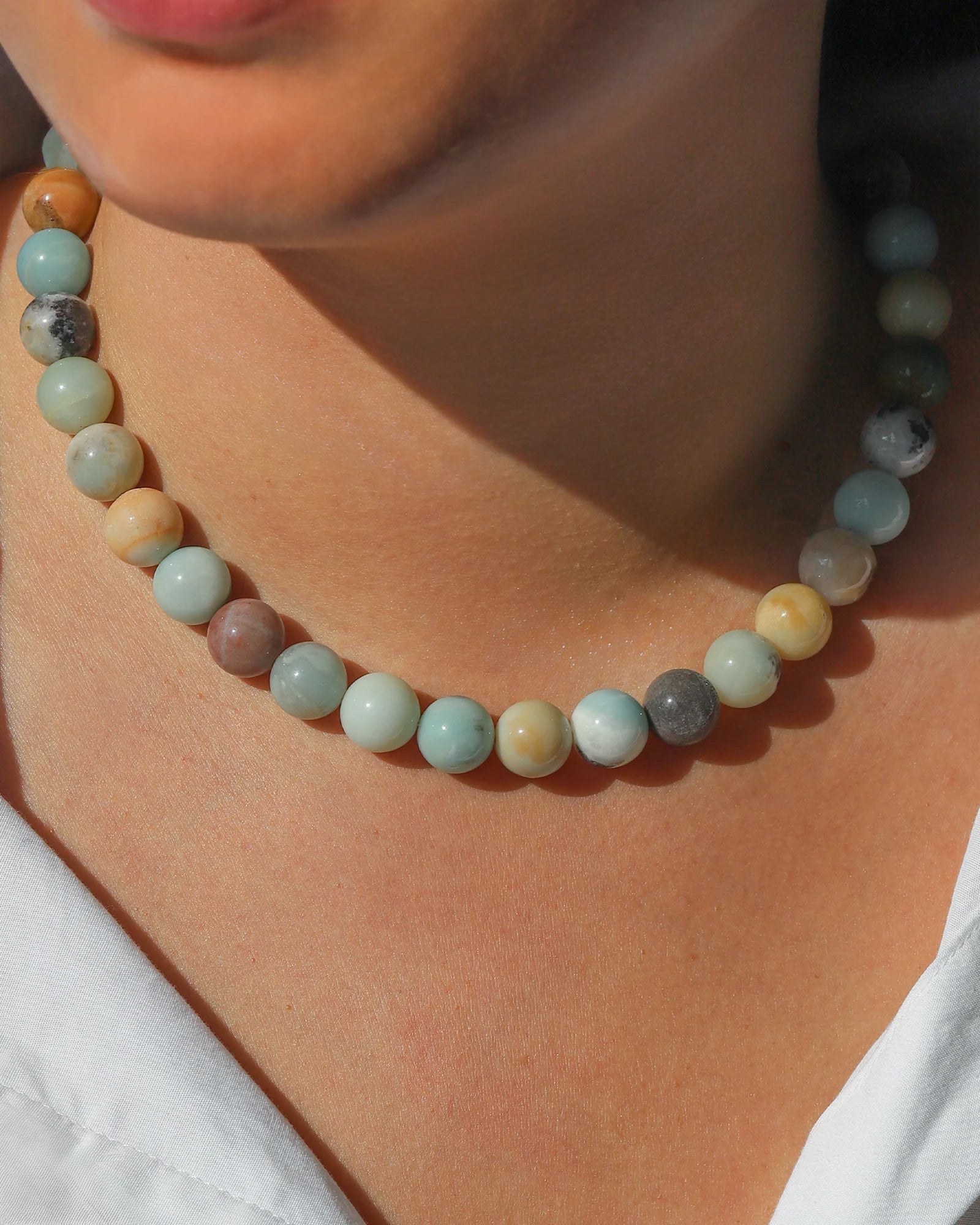 Lunita Luz-Chunky Beaded Necklace | 12mm-Necklaces-Blue Ruby Jewellery-Vancouver Canada