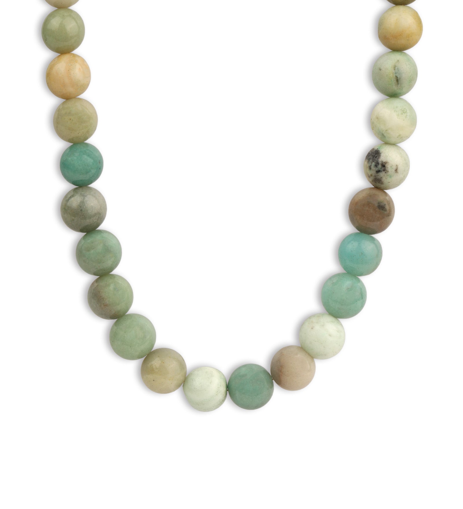 Lunita Luz-Multi Amazonite Chunky Beaded Necklace | 12mm-Necklaces-14k Gold Plated, Multi Amazonite-Blue Ruby Jewellery-Vancouver Canada