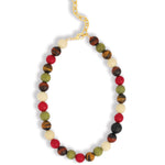 Mixed Shape Chunky Stone Necklace | 12mm Gold, Mixed Stones, Wood