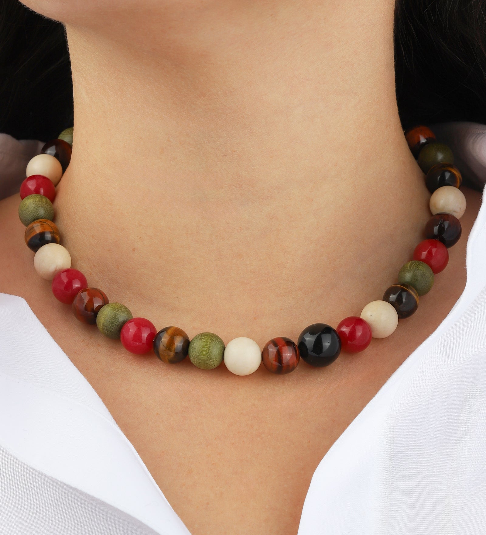 Lunita Luz-Mixed Shape Chunky Stone Necklace | 12mm-Necklaces-Blue Ruby Jewellery-Vancouver Canada