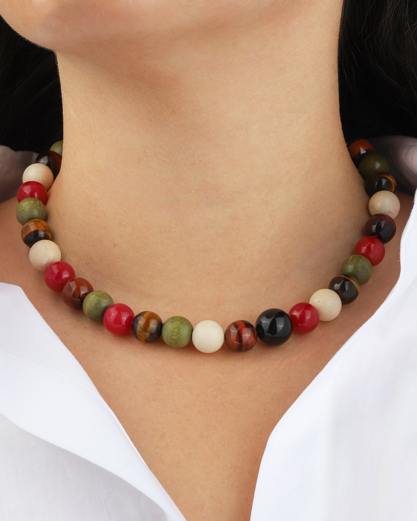 Lunita Luz-Mixed Shape Chunky Stone Necklace | 12mm-Necklaces-Blue Ruby Jewellery-Vancouver Canada