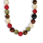 Mixed Shape Chunky Stone Necklace | 12mm Gold, Mixed Stones, Wood