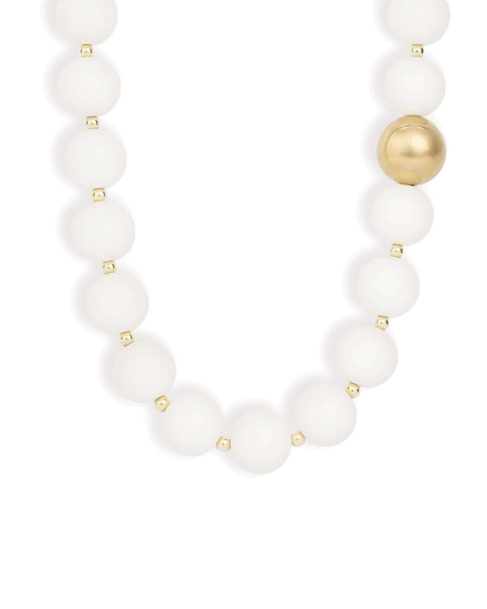 Lunita Luz-Mixed Shape Chunky Stone Necklace | 12mm-Necklaces-Gold, White Jade-Blue Ruby Jewellery-Vancouver Canada