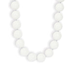 Mixed Shape Chunky Stone Necklace | 12mm Silver, White Jade
