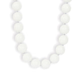 Mixed Shape Chunky Stone Necklace | 12mm Silver, White Jade