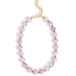 Mixed Shape Chunky Stone Necklace | 14mm Gold, Purple Jade, Coral