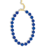 Mixed Shape Chunky Stone Necklace | 14mm Gold, Blue Jade, Sodalite