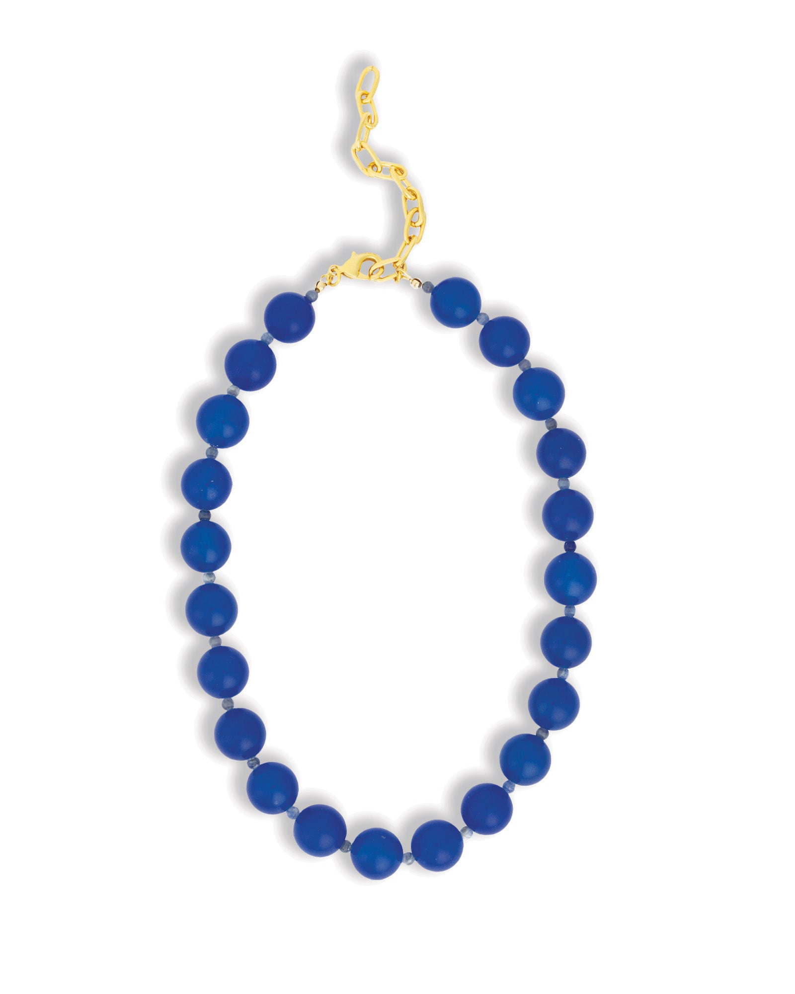 Mixed Shape Chunky Stone Necklace | 14mm Gold, Blue Jade, Sodalite