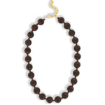 Mixed Shape Chunky Stone Necklace | 12mm Gold, Ice Obsidian, Garnet