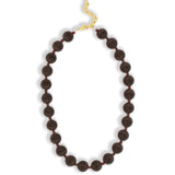 Mixed Shape Chunky Stone Necklace | 12mm Gold, Ice Obsidian, Garnet