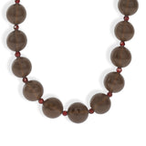 Mixed Shape Chunky Stone Necklace | 12mm Gold, Ice Obsidian, Garnet