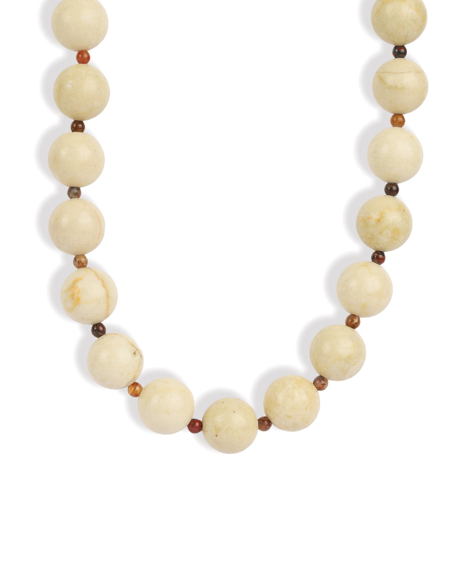 Mixed Shape Chunky Stone Necklace | 12mm Gold, Riverstone, Pietersite