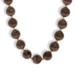 Mixed Shape Chunky Stone Necklace | 14mm Gold, Ice Obsidian, Smoke Topaz