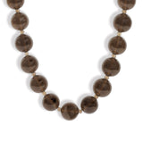 Mixed Shape Chunky Stone Necklace | 14mm Gold, Ice Obsidian, Smoke Topaz