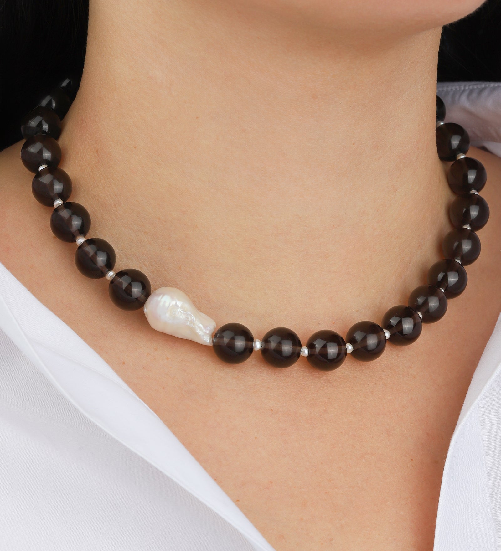 Lunita Luz-Mixed Shape Chunky Stone Necklace | 12mm-Necklaces-Blue Ruby Jewellery-Vancouver Canada