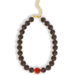 Mixed Shape Chunky Stone Necklace | 14mm Gold, Ice Obsidian, Carnelian